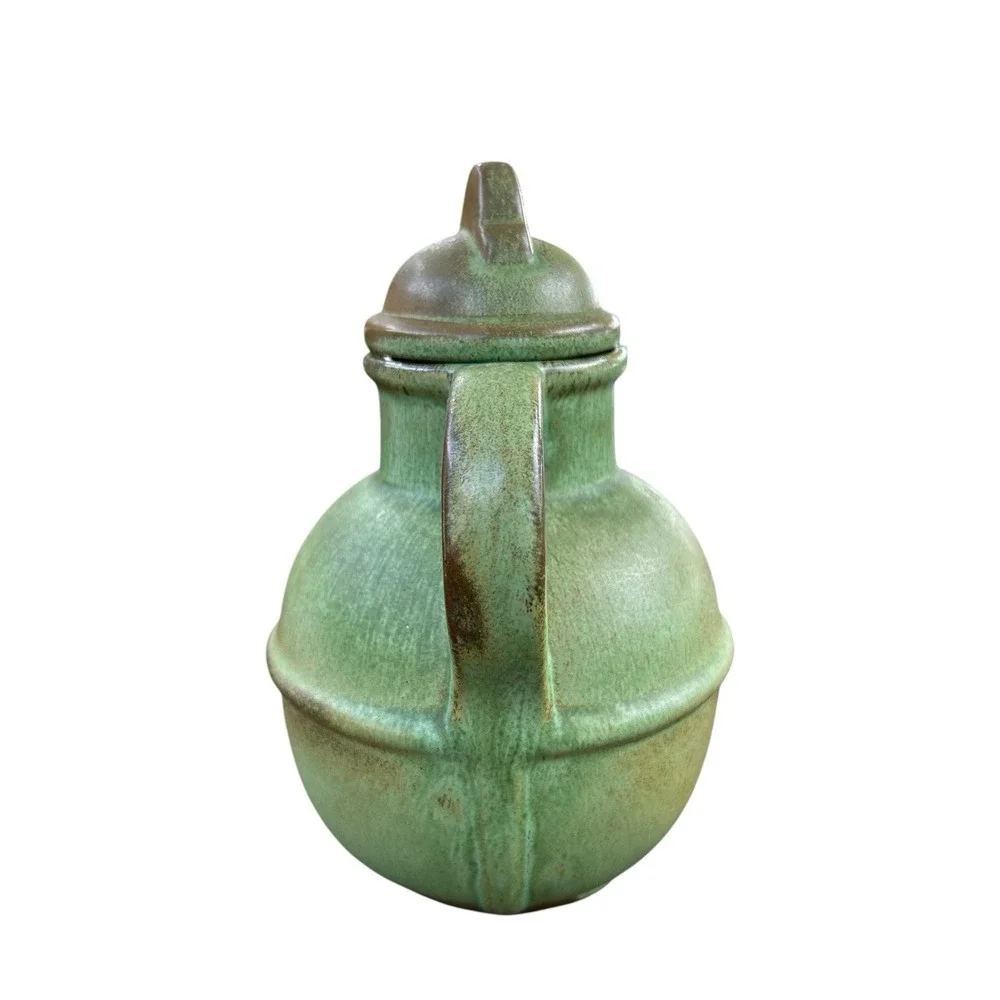 FRANKOMA Pottery Small Guernsey Juice Pitcher Prairie Green 6.5